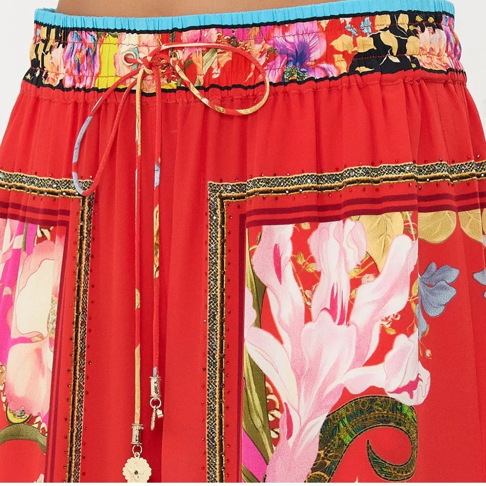 new The Beetles Pink Purple Floral Wide Straight Leg Pants - Picture 14 of 17